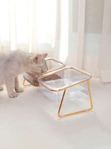 1pc Clear Pet Bowl For Dog And Cat For Food Feeding