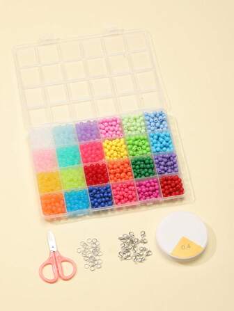 5顆/套24格混色珠子DIY首飾配件用於珠寶製作