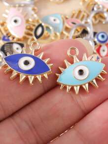 10 bucăți/set Creative colorat Hamsa Hand DIY Pandantiv pentru DIY Colier Bijuterii - Multicolor - Vizualizare 2