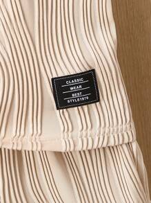 男嬰字母補丁細節背心上衣和短褲 - 杏色 - 查看 3