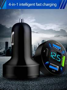 四合一車快速充電器 - 黑色 - 查看 2