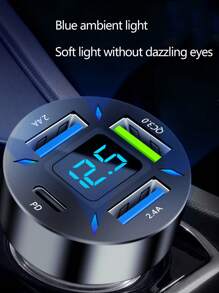 四合一車快速充電器 - 黑色 - 查看 4