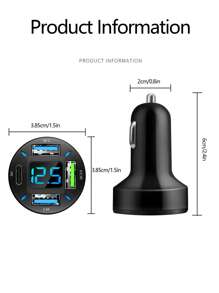 四合一車快速充電器 - 黑色 - 查看 5