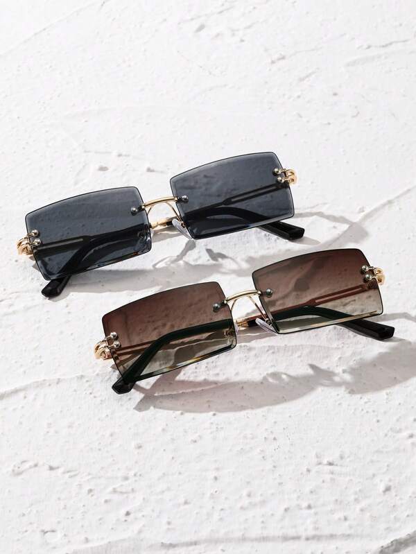 2pairs Rimless Sunglasses SHEIN USA