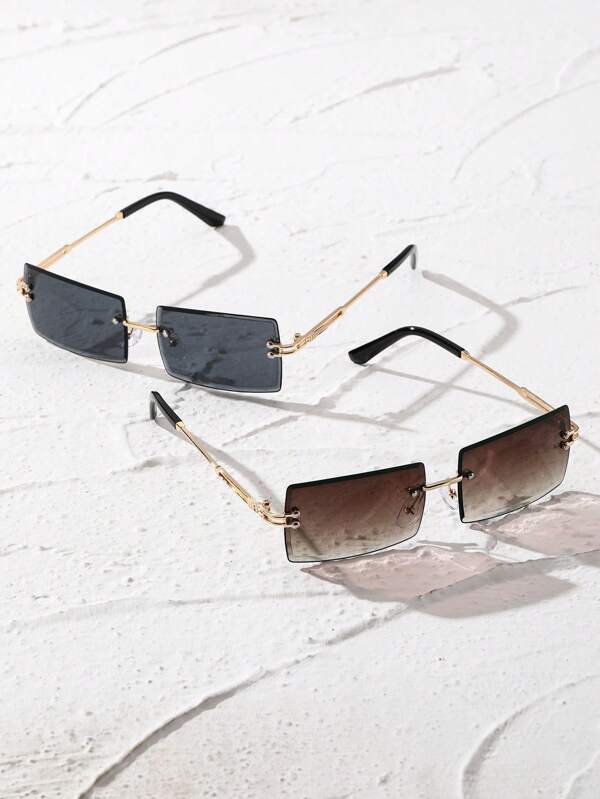 2pairs Rimless Sunglasses SHEIN USA