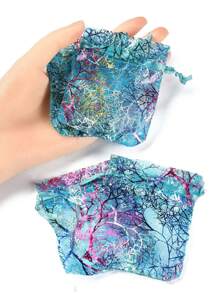 100 cái Túi quà tặng Organza Túi dây rút có hoa văn san hô đầy màu sắc Hình chữ nhật Màu ngọc lam đậm 9 X 7 CM Túi sợi thiết kế màu san hô thời trang để đựng trang sức - Nhiều màu - Xem 7