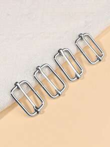 4 Piezas Rectángulo Accesorios De Bolsa Diy Partes De Metal Para Bolsa - Plateado - Ver 1