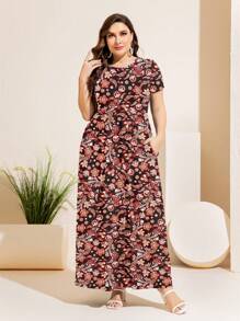 DEARCASE 大碼滿版印花隱藏口袋洋裝 - 彩色 - 查看 1