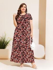 DEARCASE 大碼滿版印花隱藏口袋洋裝 - 彩色 - 查看 5