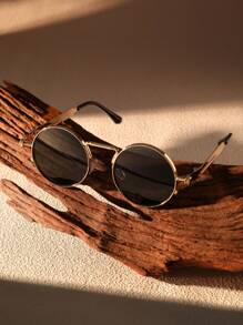 1 件/2 件 男士蒸汽朋克金属框架圆形时尚眼镜 万圣节