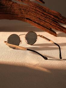 1 件/2 件 男士蒸汽朋克金属框架圆形时尚眼镜 万圣节