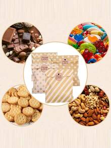 不銹鋼拉旗和禮品袋和食物夹現代字母圖案掛旗和派對禮品袋和燒烤食品鉗套裝適用於生日派對 - 彩色 - 查看 4