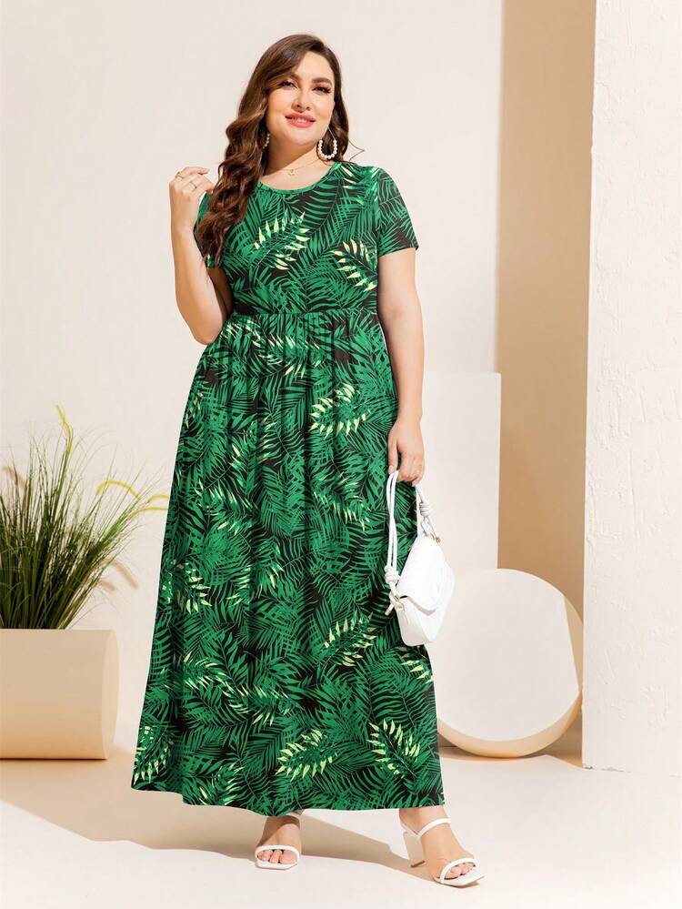 DEARCASE Vestido con estampado tropical con bolsillo oculto - Multicolor - Ver 5