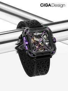 CIGADesign CIGA Design Inspired Anti-Shock Design Sapphire Crystal Analog Skeleton Mechanical Watch With Silicone And Nylon Strap Fashion Wrist Accessories For Men - Multicolor - View 1