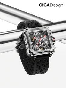 CIGADesign CIGA Design Inspired Anti-Shock Design Sapphire Crystal Analog Skeleton Mechanical Watch With Silicone And Nylon Strap Fashion Wrist Accessories For Men - Multicolor - View 1