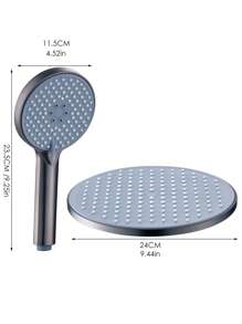 2pcs/set Plastic Shower Head, Pressurization Handheld Shower Sprinkler For Bathroom - Light Grey - View 6