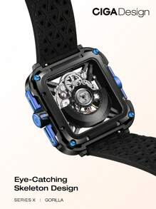 CIGADesign CIGA Design Inspired Anti-Shock Design Sapphire Crystal Analog Skeleton Mechanical Watch With Silicone And Nylon Strap Fashion Wrist Accessories For Men