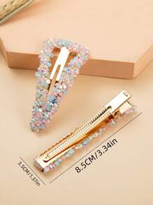 2 piezas horquilla con diamante de imitación - Multicolor - Ver 4