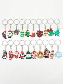 20pcs Christmas Santa Claus Charm Keychain - Multicolor - View 1