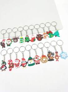 20pcs Christmas Santa Claus Charm Keychain - Multicolor - View 2