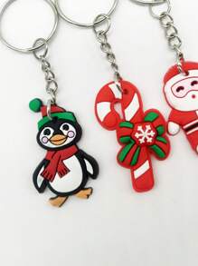 20pcs Christmas Santa Claus Charm Keychain - Multicolor - View 5