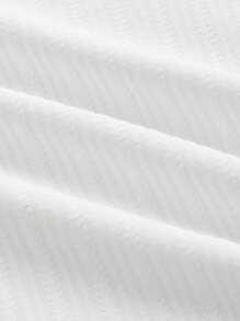 Manfinity BRENVOR Men T-Shirts Fit Crew Neck Drop Shoulder Short Sleeve Tee Basic Tee Simple Husband Summer Polyester - White - View 5