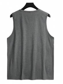 Manfinity Homme Áo thun & Áo lót Nam màu trơn Giải trí - Màu xám đen - Xem 2