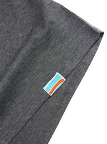 Manfinity Homme Áo thun & Áo lót Nam màu trơn Giải trí - Màu xám đen - Xem 3