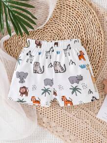 Đứa bé trai 2 Miếng Đồ họa Hoạt hình Quần short - Đen và trắng - Xem 3