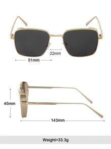 Men Metal Frame Fashion Glasses - Grey - View 5