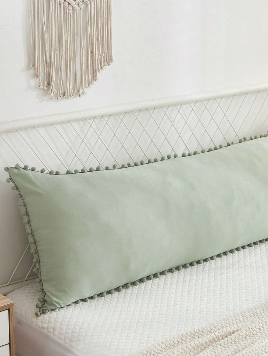 1 vỏ gối hình cầu bằng sợi polyester màu xanh lá cây (không bao gồm ruột gối), phù hợp cho cả nam và nữ, dùng được quanh năm.