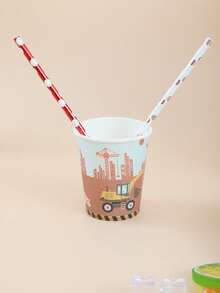 10入組工地圖案一次性杯子 - 彩色 - 查看 4