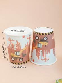10入組工地圖案一次性杯子 - 彩色 - 查看 7