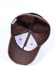字母刺繡棒球帽 - 咖啡棕 - 查看 3