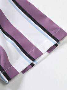 Manfinity Hypemode 男士條紋印花襯衫不帶T恤 - 彩色 - 查看 4