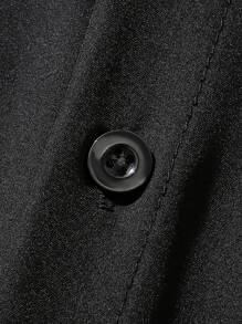 ROMWE MEN Prep Men Letter Graphic Baseball Shirt, School - Black - View 6