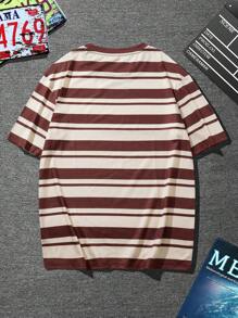 Claim Dot Áo Phông Nam Phù Hợp Với Cổ Tròn Rớt Vai Tay Ngắn Graphic Tee Về Lại Trường Quần Áo Thường Ngày Mùa Xuân Polyester - Nhiều màu - Xem 2