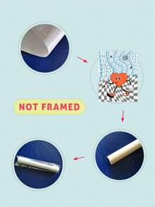 1入組心形和字母圖形無框繪畫現代化學纖維無框家居裝飾圖片