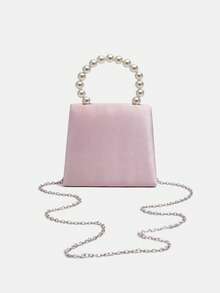 SHEIN MOD 迷你方包蝴蝶設計人造珍珠和水鑽裝飾 - 粉色 - 查看 8