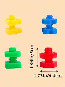 8入組隨機色堅果和螺栓套裝,簡約風多用途搭配玩具適用於兒童