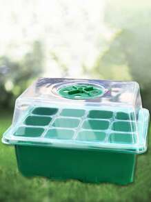 1 Hộp Cây Giống Nhiều Lưới, Khay Cây Giống Trong Suốt Bằng Nhựa - màu xanh lá - Xem 8
