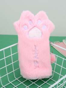 1pc Paw Design Pencil Bag - Pink - View 3