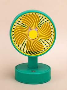 1入組帶數據線塑料檯扇家用現代主義檯扇 - 綠色 - 查看 1
