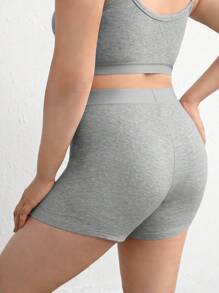 Quần short đi xe đạp cỡ lớn Melange sườn co giãn & thoải mái - Xám - Xem 2