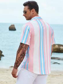 Manfinity Homme Men Plus Striped Print Shirt Without Tee - Multicolor - View 2