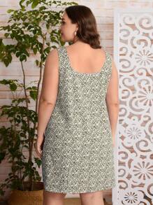 EMERY ROSE Plus Váy họa tiết hoa hai túi xinh xắn cho mùa hè - Nhiều màu - Xem 3