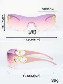 1 chiếc Kính thời trang không gọng kim loại Y2K cổ điển hình trái tim không gọng Unisex, thích hợp cho ngày lễ - Nhiều màu - Xem 5