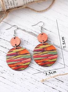 圓形耳墜 - 彩色 - 查看 3