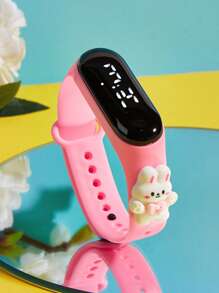 M3 Kids Touch Screen LED Fashion Sports Happy Rabbit Electronic Watch - Pink - View 2