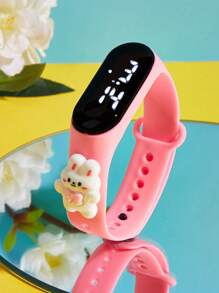 M3 Kids Touch Screen LED Fashion Sports Happy Rabbit Electronic Watch - Pink - View 3